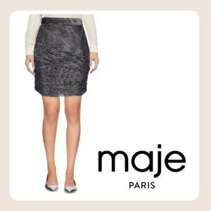 Maje | Janaud Lurex Metallic Ruched Mini Skirt